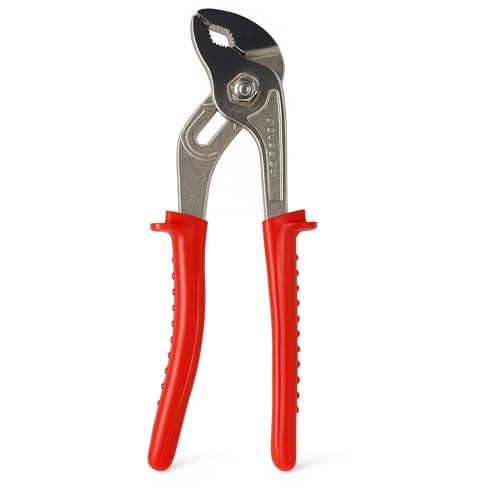 10”/250mm Water Pump Pliers – Polished Heads, Grooved Channels, Non-Slip Heavy Duty Handles, Quick Change Adjustable Plier for Plumbing, Pipes, Nuts, Bolts & DIY Maintenance Tasks