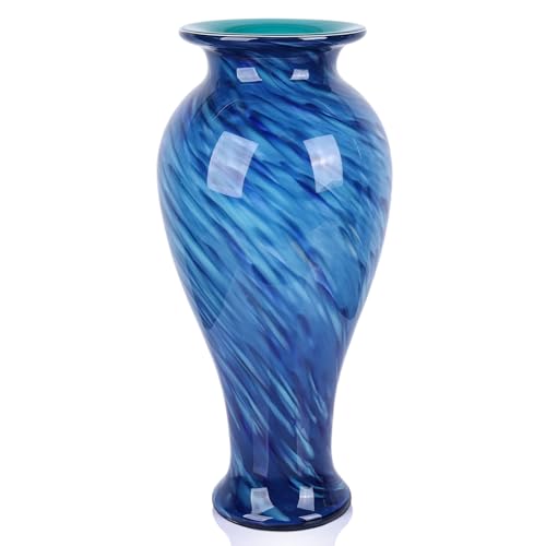 20' Tall Blue Glass Vases,Large Hand Blown Sea Glass...