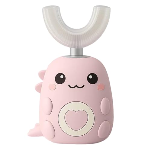 Brosse a dents 360 pour enfant Dinobrosse 360 silicone rose pour les 7-12 ans