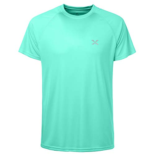 Moheen Men's Short Sleeve Quick Dry Tee Athletic Workout Running T-Shirts(Glass Blue-Xl) #TOP24