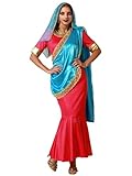 ensemble indou Robe et Coiffe Voile d'Hindou, un Déguisement pour Femme de Pays du Monde.