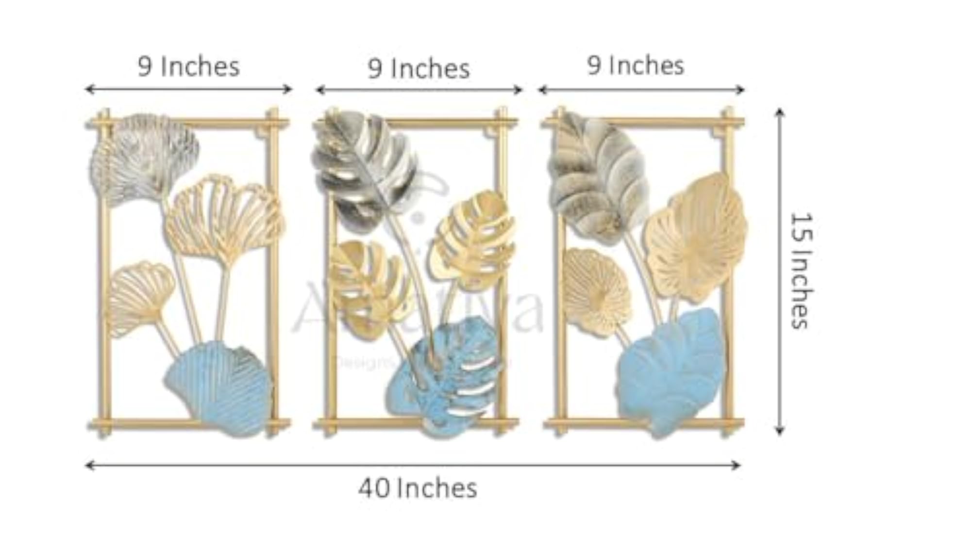 Metal Wall Decor - Ginkgo Monstera Leaf Wall Art Sculpture