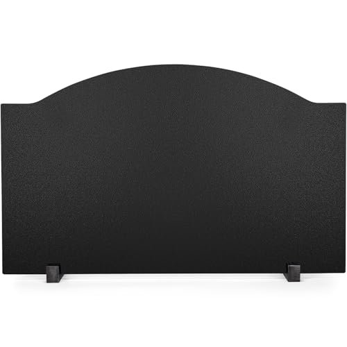 INNO STAGE 28" Fireplace Back Plates - Iron Fireback with Feet, Fireplace Wall Protection, Fireplace Heat Reflect, Black