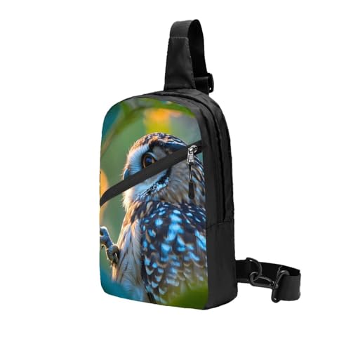 Cute Owl Print Men's and Women's Foldable Crossbody Bag,Sports Crossbody Bags,and Daily Chest Bags2