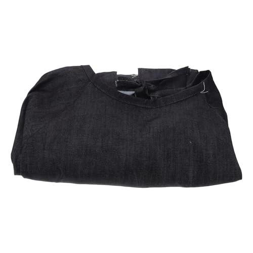 Tablier peinture adulte femme en denim noir à manches longues pour atelier créatif