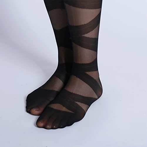 Image of Sahabowi Women Tights, Female Sheer High Waist Pantyhose, Vintage Control Top Stockings