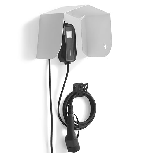 Cubierta para Cargador de Coche eléctrico, Techo, Protectora, Marquesina, Caja, Accesorios de Pared, Carpa, Kit de protección, Refugio, Toldo, Estructura, Cobertizo, Sombra, Soporte. (Blanco)