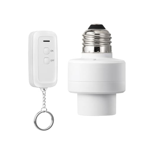 DEWENWILS Remote Control Light Socket, Wireless Remote Control Lamp Bulb Socket with Switch for Pull Chain Light Fixtures, 100FT Range, No Wiring Needed, ETL Listed(Shorter Version) handheld