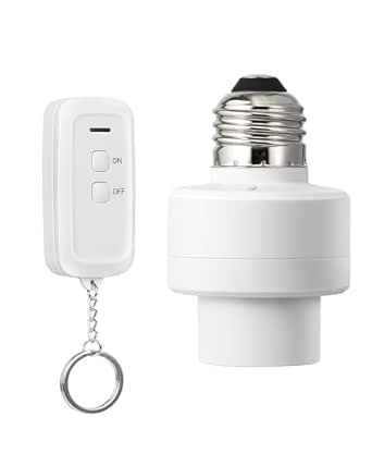 DEWENWILS Remote Control Light Lamp Socket E26/E27 Bulb Base, Wireless ...