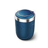 Ergugos 灰皿 車用 ふた付き LED付き ステンレス製 大容量 缶型 車載 はいざら 密閉性あり 滑り止 ワンタッチ開閉 車用灰皿 頑丈分厚い 錆びない 洗い 掃除簡単 携帯灰皿 卓上 屋外 汎用 (ブルー)