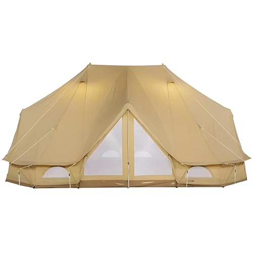 CanvasCamp Sibley 600 Twin Pro Zelt – Zelt 10 Personen – Wasserdichtes Outdoor Luxus Zelt mit doppelten Eingängen und abnehmbarem Boden – Perfekt Campingzelt für Festivals und Glamping