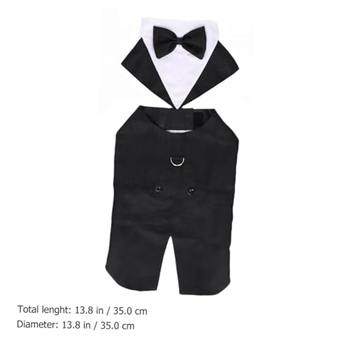 Traje formal para perro Talla M tuxedo con moño miniatura 2