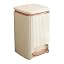 YUJUNDZSW 9L/12L Square Pedal Trash Can With Lid - Double Opening, Built-in Bag Ring, Cream White & Coffee - View #5