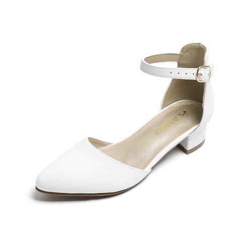 Image of Amoji Girls High Heels Kid Ankle Strap Dress Shoes Wedding Party for Little Kid Big Kid 412