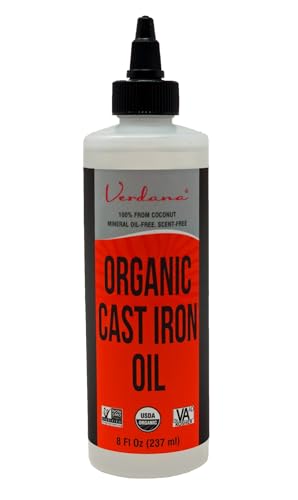 Comparison: Best Oil For A Griddle 6 Verdana Cast Iron Seasoning Oil – 8 Fl Oz - Organic, Food Grade, Kosher, Non-GMO - Coconut Derived – Cleans, Conditions & Prevents Rust – No Mineral Oil – For Skillet, Grill, Pan