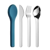Campingbesteck aus Edelstahl - Tragbares Reiseutensilien Set mit Gabel Löffel Messer...