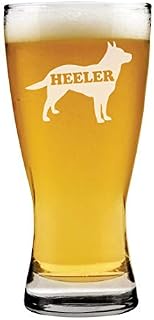 15 oz Beer Pilsner Glass Australian Cattle Dog HEELER