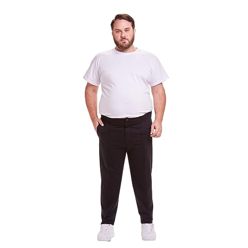 Calça Social Moletinho Alfaiataria Plus Size Masculina (G3, Preto)
