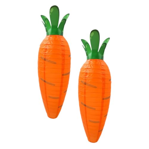 HOLIDYOYO 2pcs Easter Carrot Lantern Foldable Paper Lantern Hanging Lanterns Festival Lantern Hanging Ball Lanterns Lamps for Easter Party Decoration Supplies