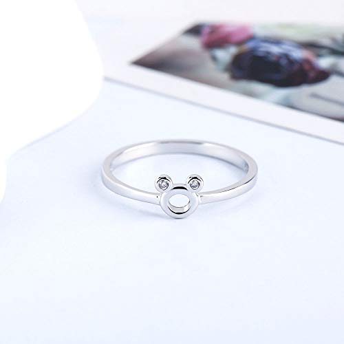Mini Mouse Shape Rings for Women Sterling Silver, Design Thin Promise Rings for Wedding Engagement Birthday Party2