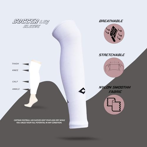 Image of CAPTAIN Nylon Streatchable UV Ray Protection Unisex Leg Sleeves Over The Knee Sports Sleeves