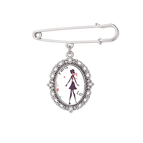 Broche Paris Lady France souvenir idéal en taille M