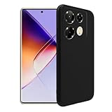 WDMYLFTW Silicone Case for Infinix Note 40 Pro 4G, Silky-Soft Touch Full-Body Protective Case, Shockproof Bumper Protection Cover with Microfiber Lining (Black)