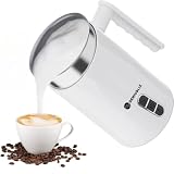 Geniuslix Milk Steamer and Frother 10.1 oz – This Electric Milk Steamer 500W Makes Soft Hot or Cold
