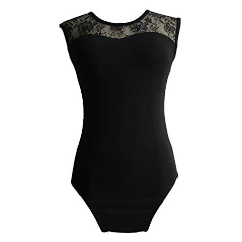 Limiles Adult Cap Sleeve Lace Gymnastics Leotards for Ballet Dance Cover