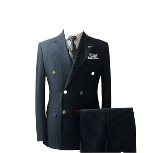 Suit Suit Male Spring and Wedding Groom Dress Suit Men's Body-Fitting Striped Professional Dress(Medium)