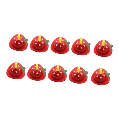 Yardwe 10pcs Fruit Shape Tops Educational Rotative Game for Enhances Coordination Observation Skills Safe Natural Design