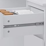 FWStyle Matt White 3 Drawer Dressing Table Scandinavian Style Home Office Desk Make Up Vanity with Deep Drawers Scratch Resistant Finish Nordic Bedroom Furniture W99 x H72 x D40cm - Image 8