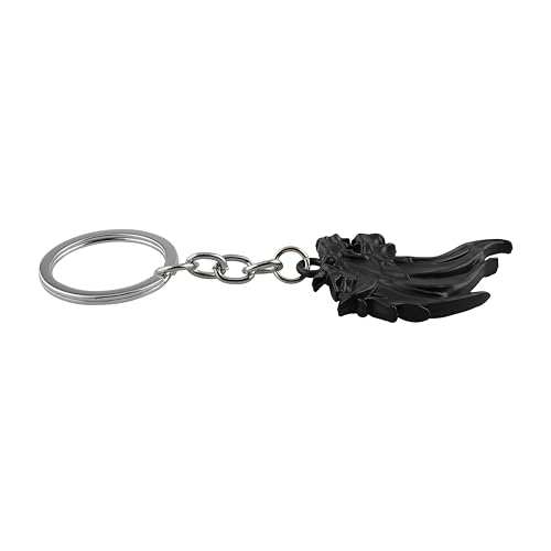 Image of Cool Wolf Head Car Decorations Badge Emblem Key chian 3D Nameplate Key Ring for Car Gift (Black Keychain)