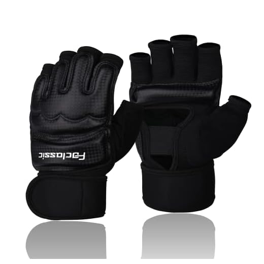 Kickboxing Sparring Gloves MMA Gloves Boxing Gloves for Men Women Kids Half Finger Punching Bag Gloves Fighting Gloves UFC Gloves for Men Women Boxing Training Black Medium