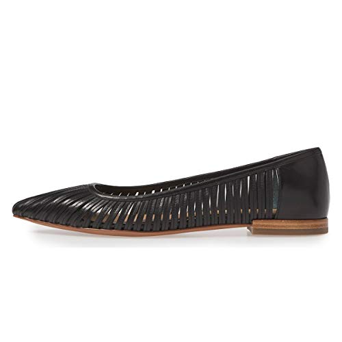 YDN Women Chic Pointed Toe Hollow Out Ballet Flats Caged Low Heel Slip On Comfy Pumps Shoes2