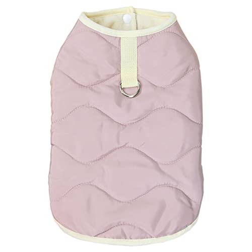 Tikwek Fleece Lined Warm Dog Jacket Sweater For Puppy Winter Cold Weather,Soft Windproof Small Dog Coat Dog Vest With Leash Attachment(Pink L) #TOP12