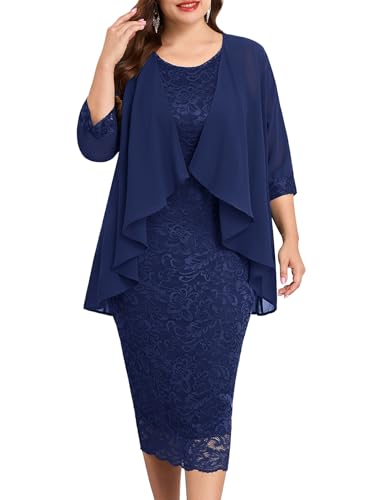 TIARALY Plus Size Mother of The Bride Groom 2 Piece