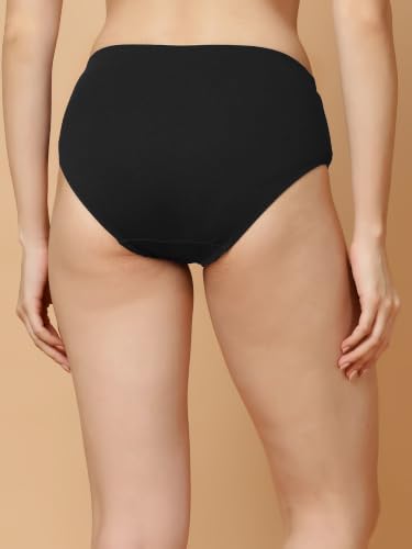 Image of SOIE Women High Rise Full Coverage Solid Colour Cotton Stretch Hipster Panty (Pack of 3)