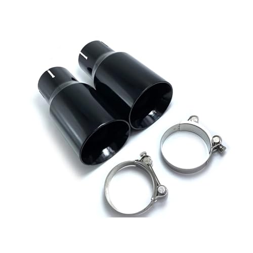 Silenziatore Terminale 1 PC Car Universale Acciaio Inox Nero Lucido Di Scarico Marmitta Punta Tubo Finale