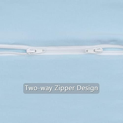 ZIGJOY Newborn Swaddle Blanket 100% Soft Cotton Newborn Swaddle Wrap Easy Adjustable Baby Sleeping Bag With Two-way Zipper Wearable Blanket for Baby 0-3 Months(Blue)