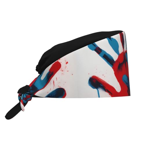 Breathable Work Hat Kids Hand Print Printing Premium Peach Skin Velvet Adjustable, Soft, Versatile