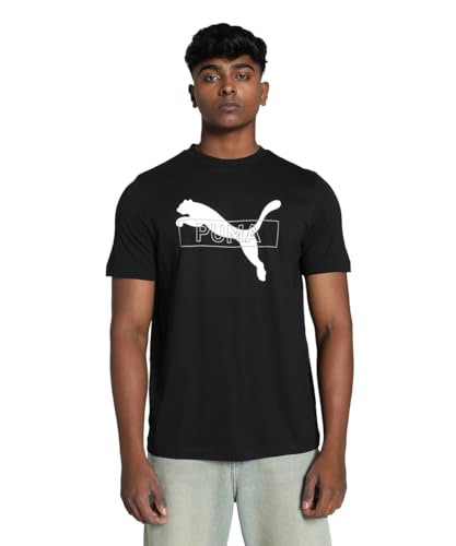 Image of Puma Men Cotton Graphic Print Regular Fit T-Shirt