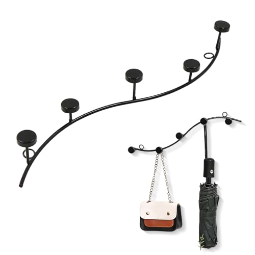 lemgyiamz Perchero De Montaje En Pared - Ganchos Metal Decorativos Creativos Simples DecoracióN Del Hogar Entrada Dormitorio DetráS La Puerta Colgadores BañO, Negro 1 Piezas