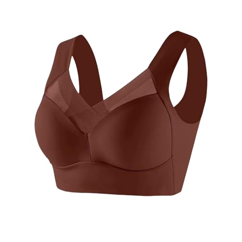 Liocwocne Sexy Push Up Wireless Bras, Wireless Push Up Bra, Wide Strap Sleep Comfortable Full Coverage Shaping Bras(Coffee,L)