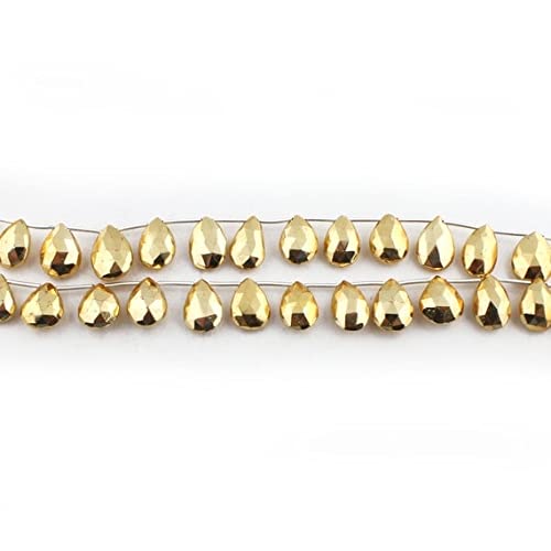 Pyrite dorée facettée contre les bijoux ternes : briolettes brillantes