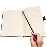 Uonlytech Pu Leder Business Notizbuch A5 Retro Stil Hardcover Notizblock fürs Büro und Schule...