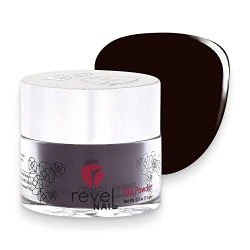 Revel Nail Dip Powder - Purple Black Dip Powder for Nails Chip Resistant Dip Nail Powder with Vitamin E and Calcium DIY Manicure All Nighter