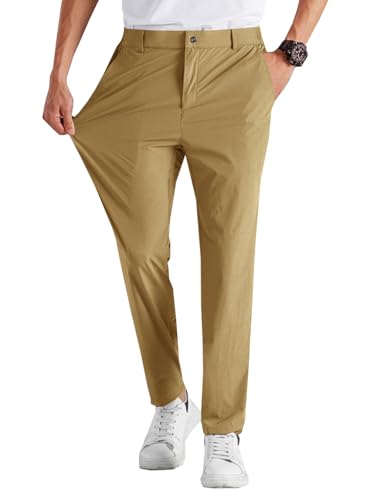 Runcati Men's Stretch Golf Pants - Slim Fit Trousers