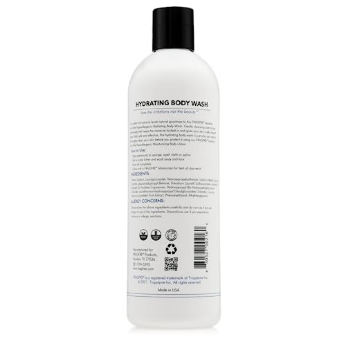 Fragfre Sensitive Body Wash 16 Oz - Paraben Free Sulfate Free Body Cleanser - Hypoallergenic For Delicate And Flaky Skins - No Synthetic Fragrance - Cucumber For Hydration Mild Aroma - Vegan No Gluten #TOP3