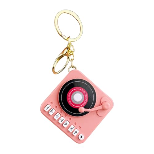 Moynagh Lightweight Turntables Player Keychain Music Box Musical Instrument Keychain For Commuting And Outdoor Activity